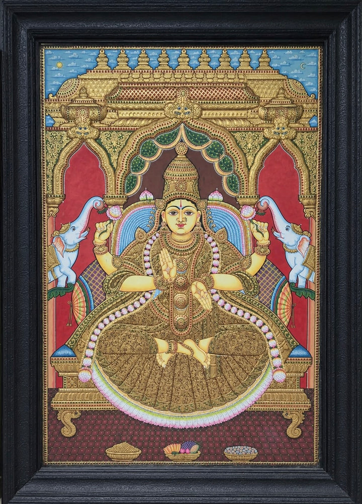 Gaja-Lakshmi in Tanjore Painting by Shree Balaji Arts Thumbnail