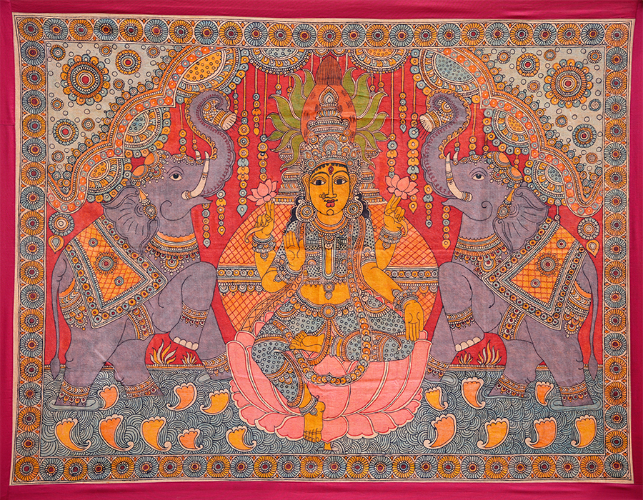 Gajalakshmi in Kalamkari by Harinath N Thumbnail