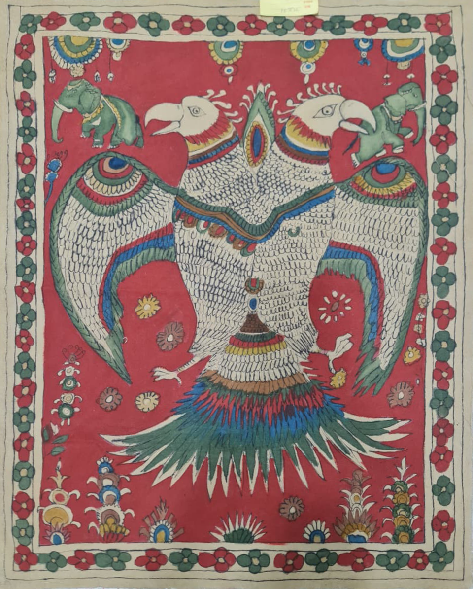 Gandaberunda in Narayanpet and Srikalahasti Kalamkari by Ghanshyam Sarode Thumbnail