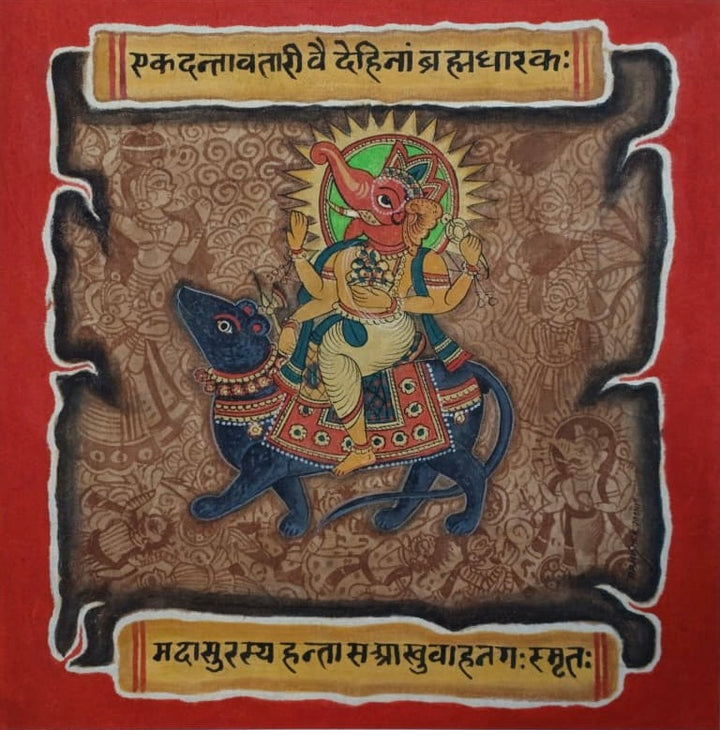 Ganpati with Mushak in Phad by Abhishek Joshi Thumbnail