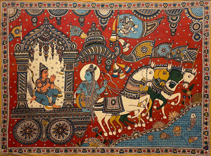 Buy Geeta Updesh in Kalamkari in Kalamkari Kalamkari Painting by Siva Reddy