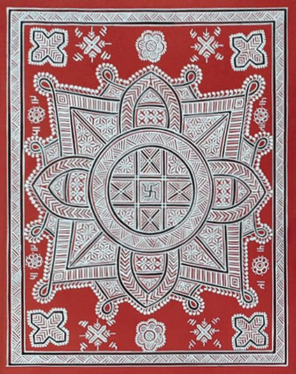 Shop Goddess Lakshmi's Holy Footprint in Mandana by Vidya Soni
