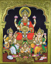 Buy Goddess Lakshmi with Ganesha and Saraswati in Tanjore by Sanjay Tandekar