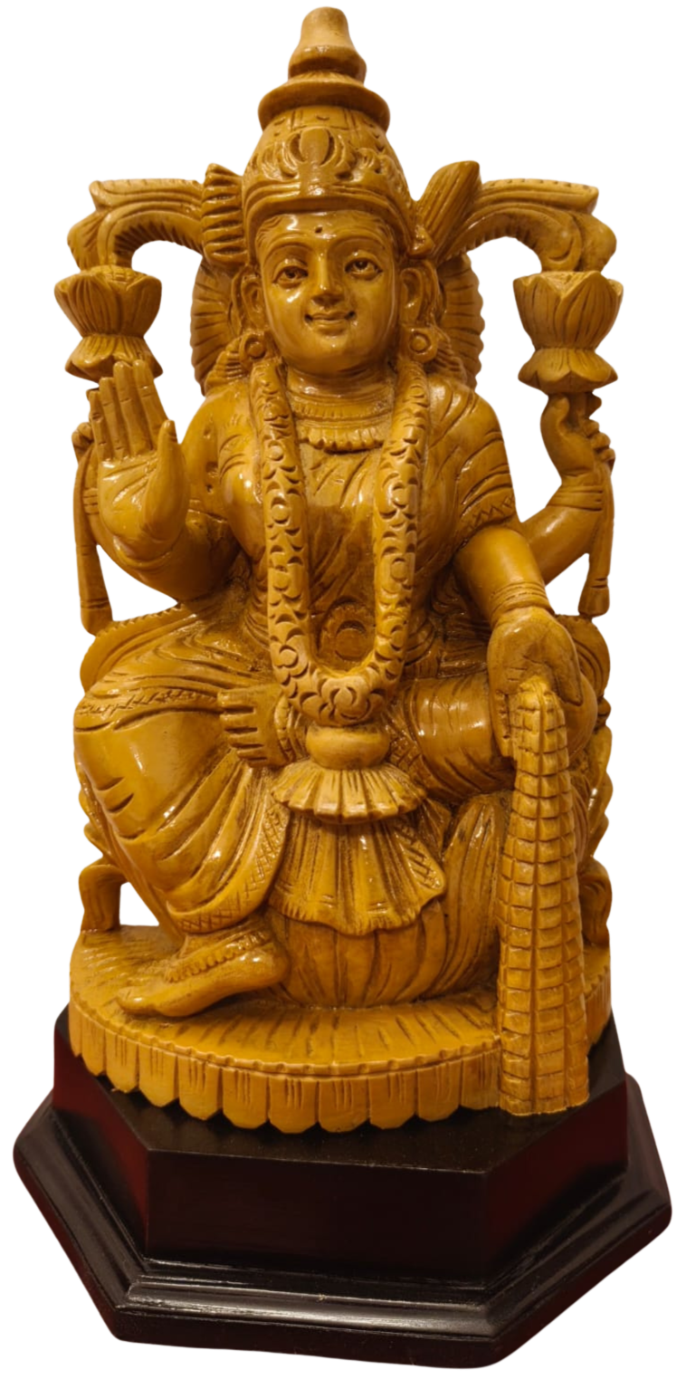 Goddess Laxmi in Wood Carving by Diya Handicrafts Thumbnail