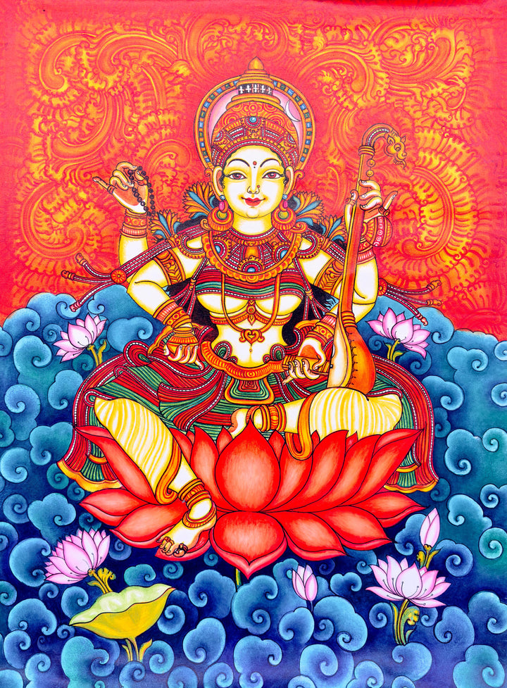 Goddess Saraswati In Kerala Mural by Adarsh Thumbnail