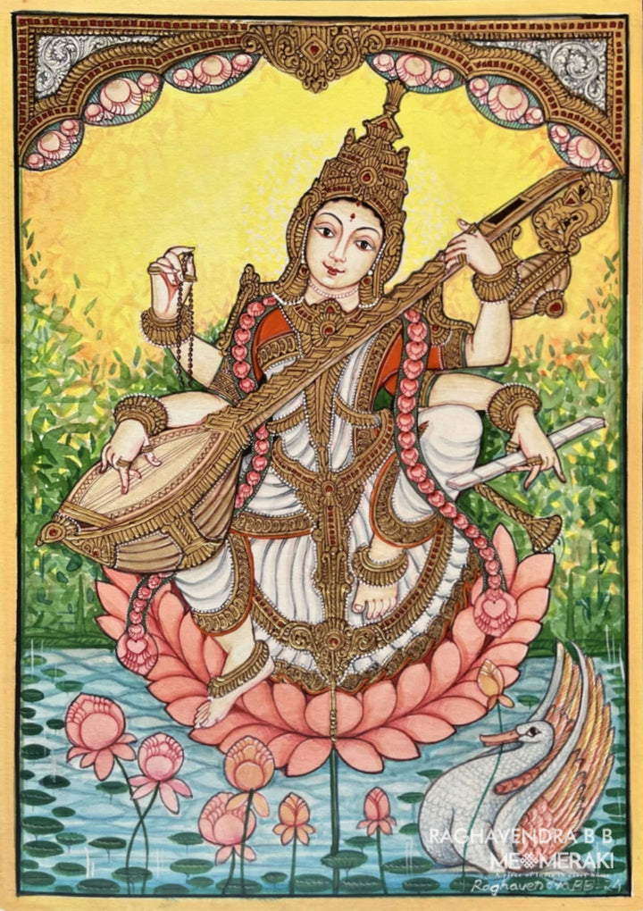 Goddess Saraswati In Mysore by Raghavendra B B Thumbnail