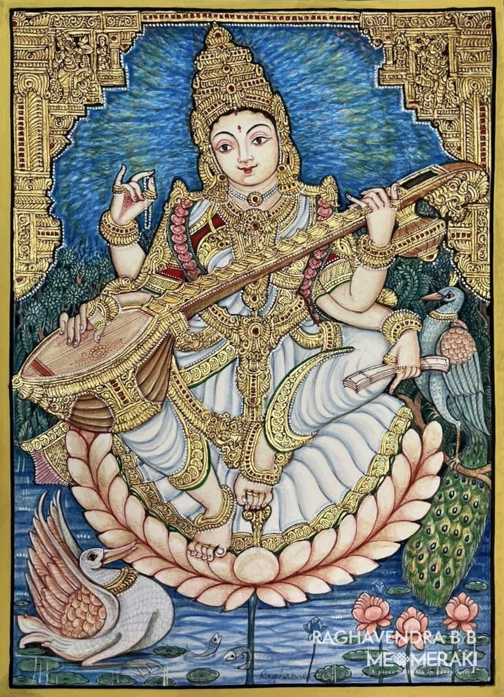 Goddess Saraswati In white saree in Mysore by Raghavendra B B Thumbnail