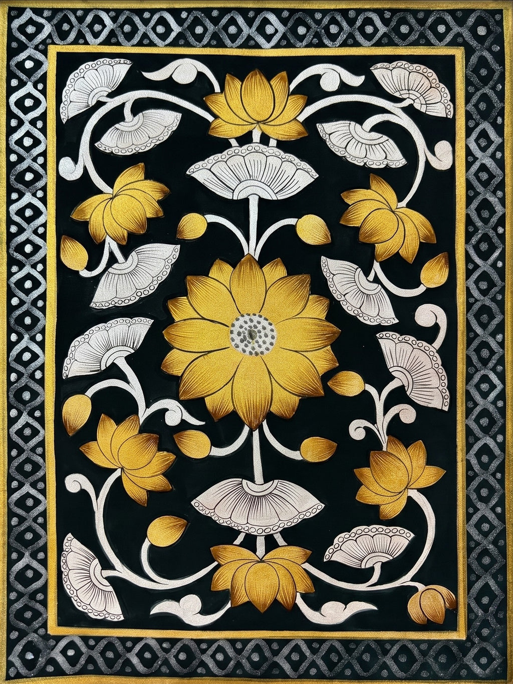 Golden Lotus in Pichwai by Jayesh Sharma Thumbnail