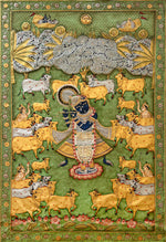 Buy Gopala Leela: Shrinathji with Sacred Cows in Pichwai by Naveen Soni