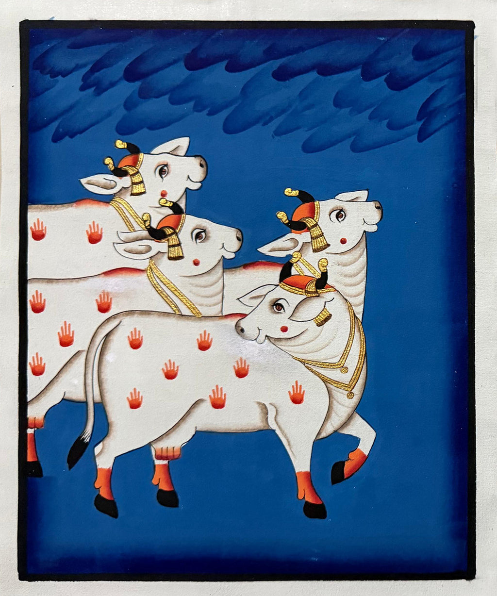 Group of cows in Pichwai by Naveen Soni Thumbnail