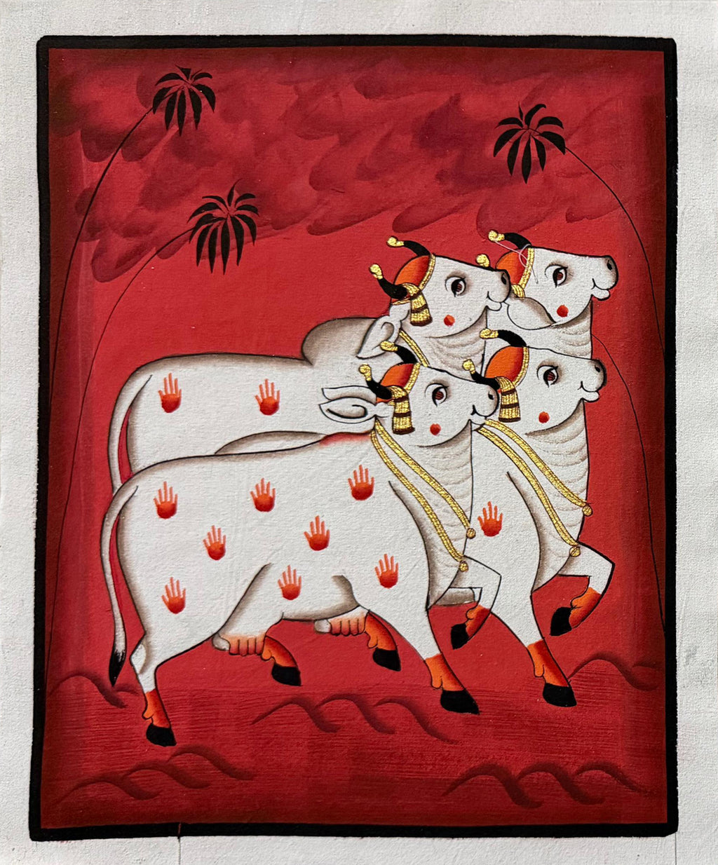 Group of cows in Pichwai by Naveen Soni Thumbnail