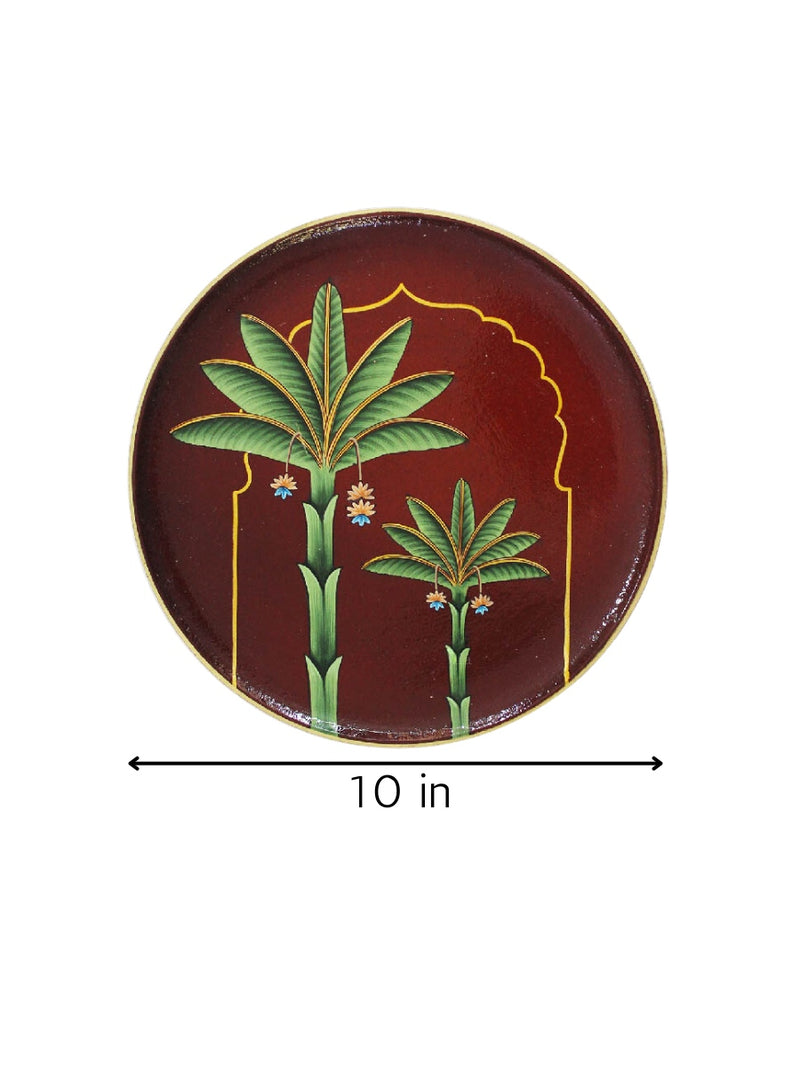 Buy Hand-painted Contemporary Pichwai Wall Décor Plate - Banana Tree