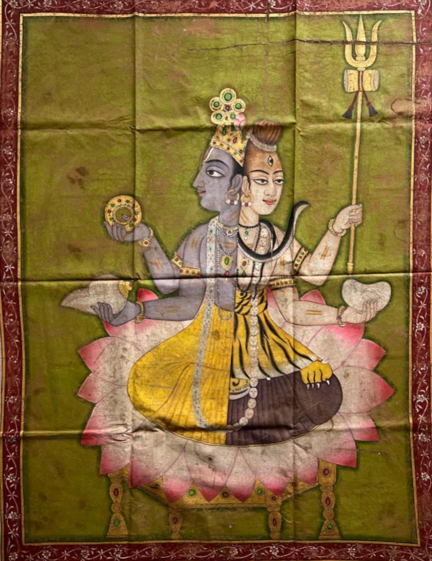 Buy Harihara: The Cosmic Union of Lord Vishnu and Lord Shiva in Pichwai by Naveen Soni