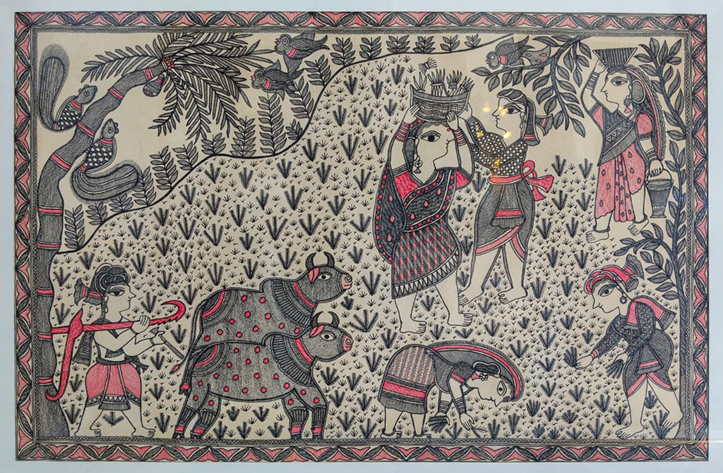 Harvest in Madhubani by Ambika Devi Thumbnail
