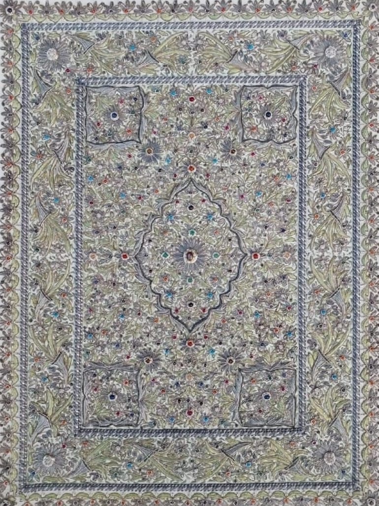 Buy Hazaar Bagh: The Royal Garden in Zardozi by Md. Bilal