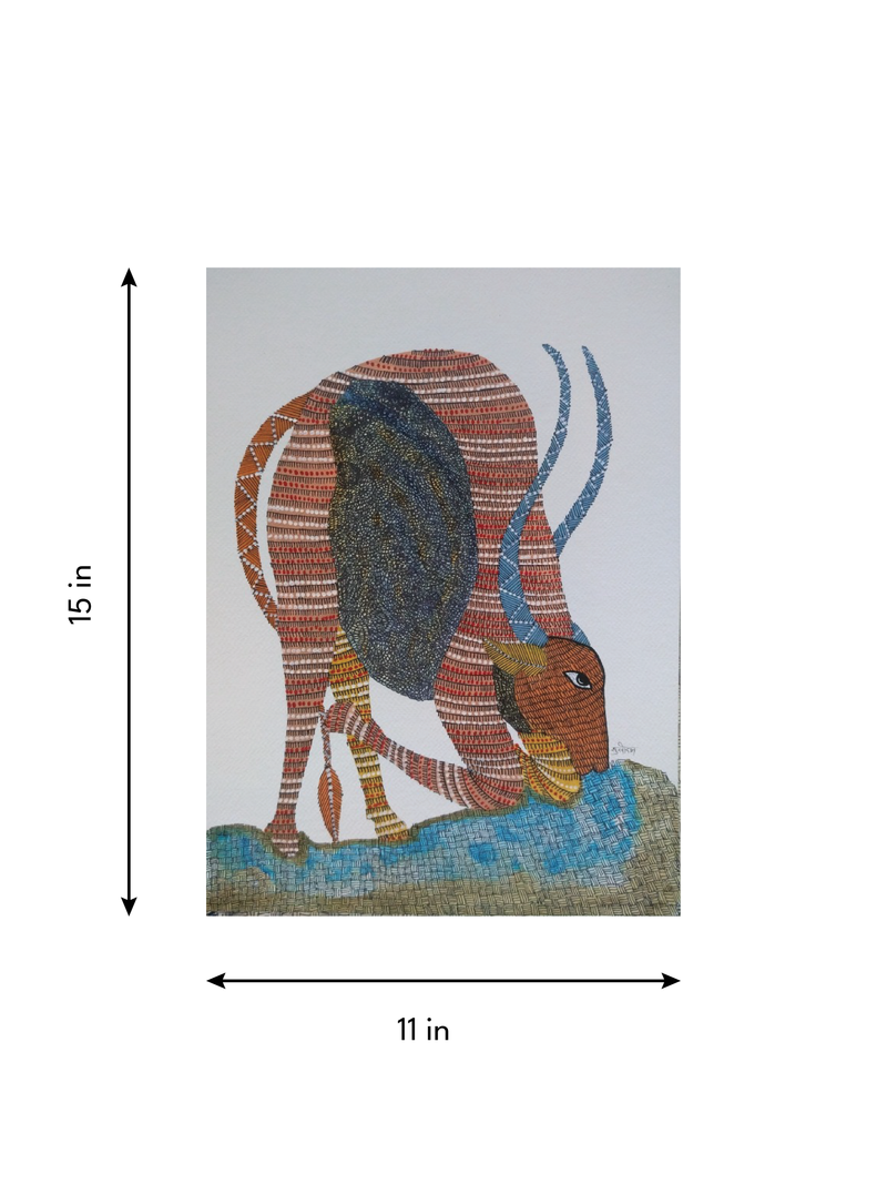 Horns of Victory in Gond by Sukhiram Maravi
