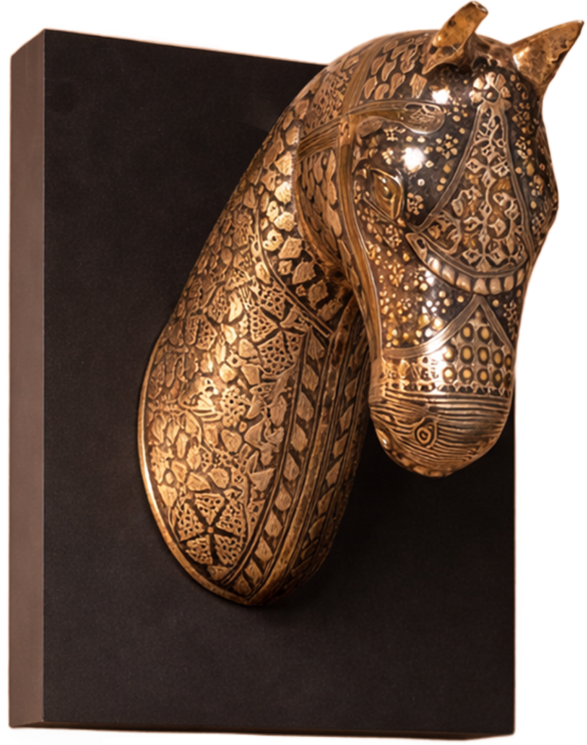 Horse head in Koftgiri by Shyamlata Gahloth Thumbnail