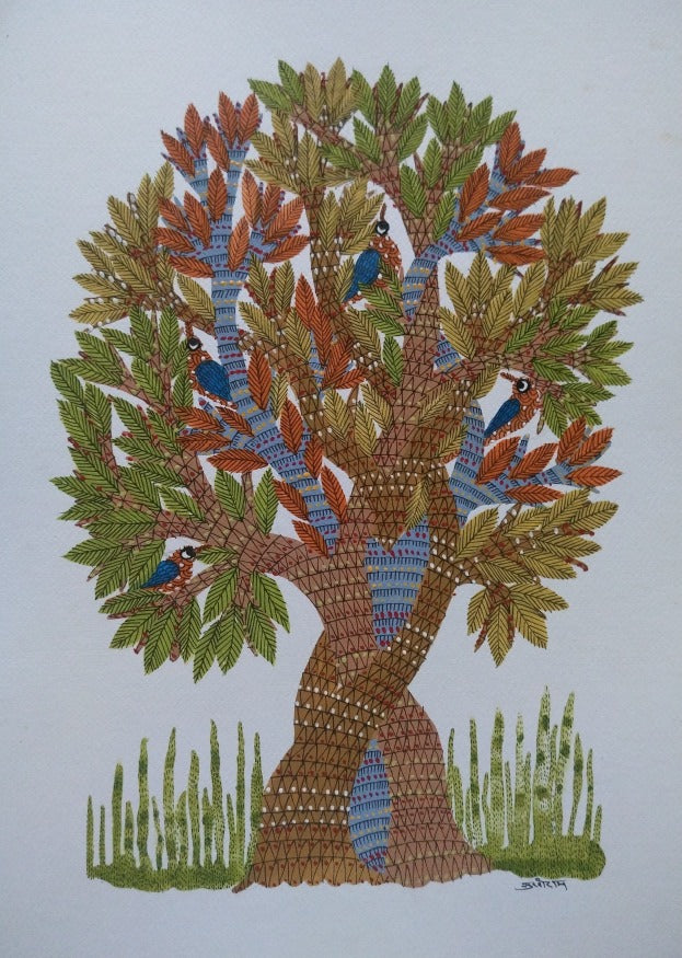 Buy Intertwined Nature in Gond by Sukhiram Maravi