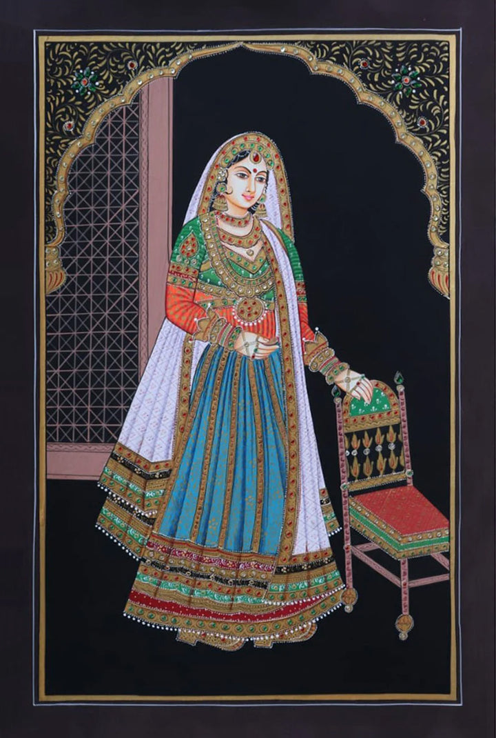 Jodhpuri Pair : Miniature Painting By Rajendra Sharma Thumbnail