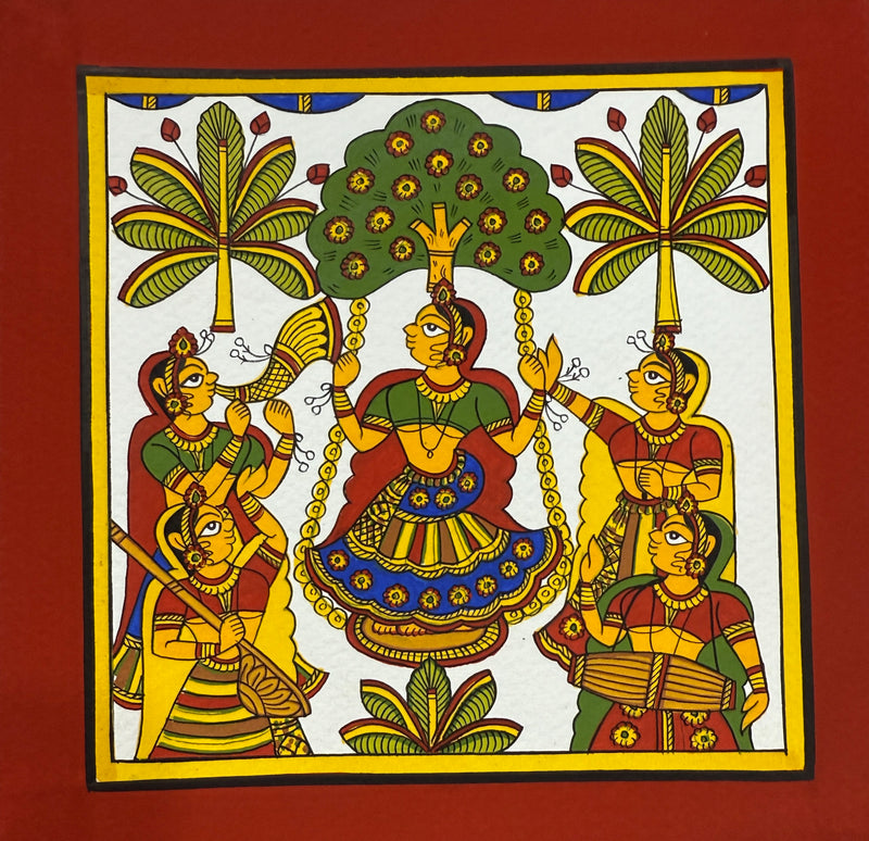 Buy Joyful Melody: Radha with Friends in Phad by Kalyan Joshi