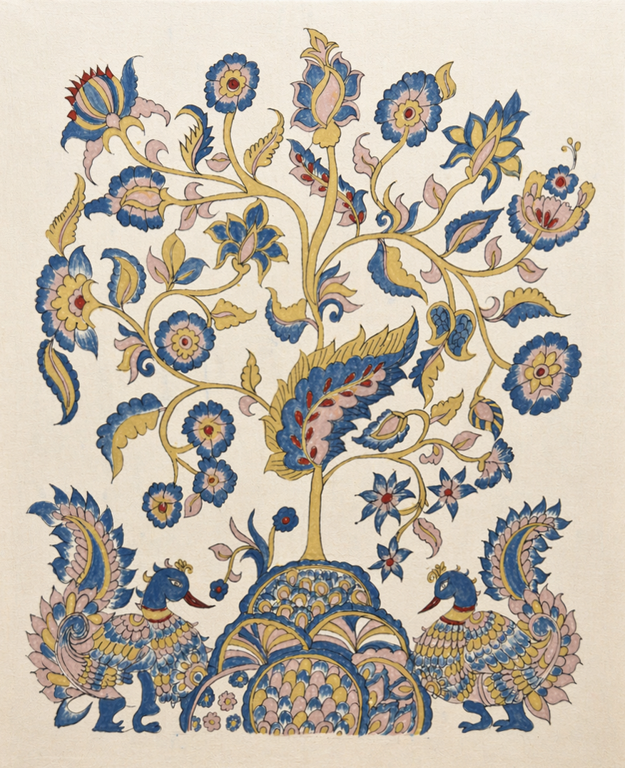 Kalpavriksha: Tree of Life with Peacocks in Kalamkari by Ghanshyam Sarode Thumbnail