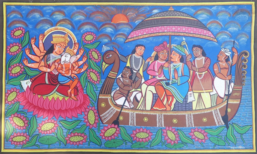 Kamale Kamini in Bengal Pattachitra by Anwar Chitrakar Thumbnail