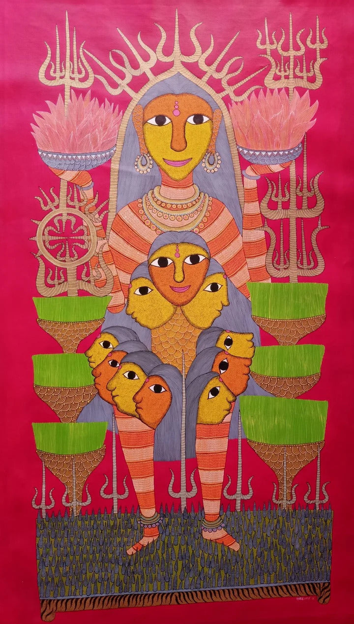 Kankali Mata Gond Painting by Rajendra Shyam Thumbnail