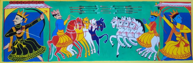 Buy Karna Parva in Manuscript Painting by Sujit Das