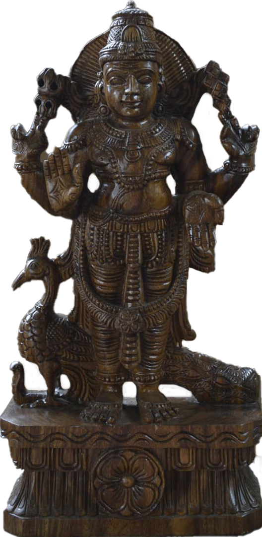Buy Kartikeya: The God of War in Wood Carving by Shrinivasan