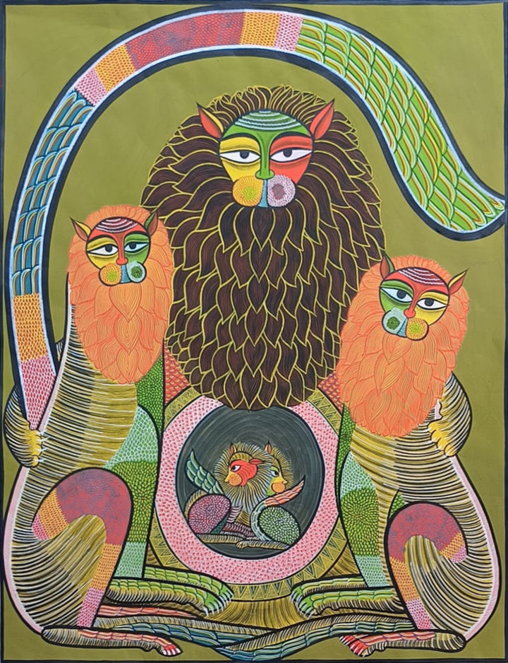 King of the Forest In Kalighat by Sonali Chitrakar Thumbnail