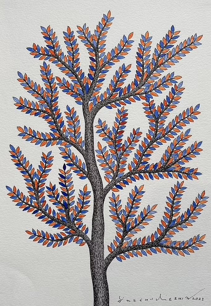 Kosum Tree Gond painting by Venkat Shyam Thumbnail