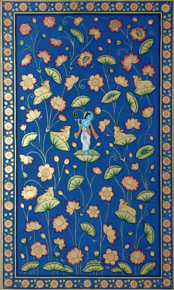 Krishna Amidst the Lotuses in Pichwai by Sushil Soni Thumbnail