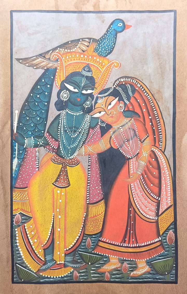 Radha Krishna In Kalighat by Sonali Chitrakar Thumbnail