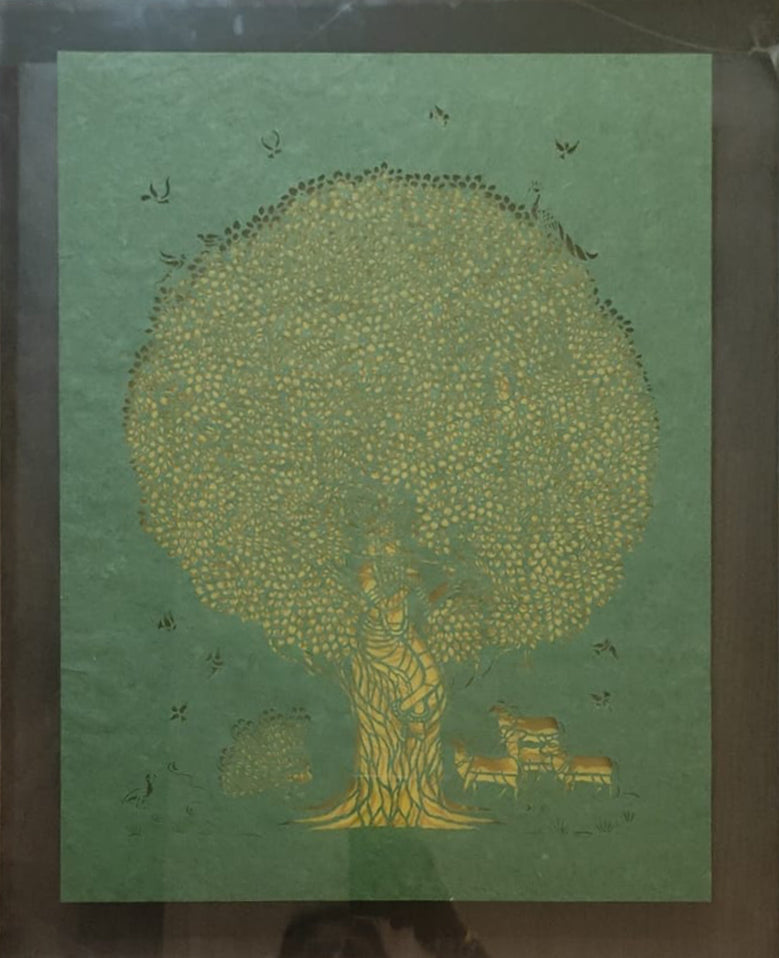 Krishna under the Kadamba tree in Sanjhi by Ashutosh Verma Thumbnail