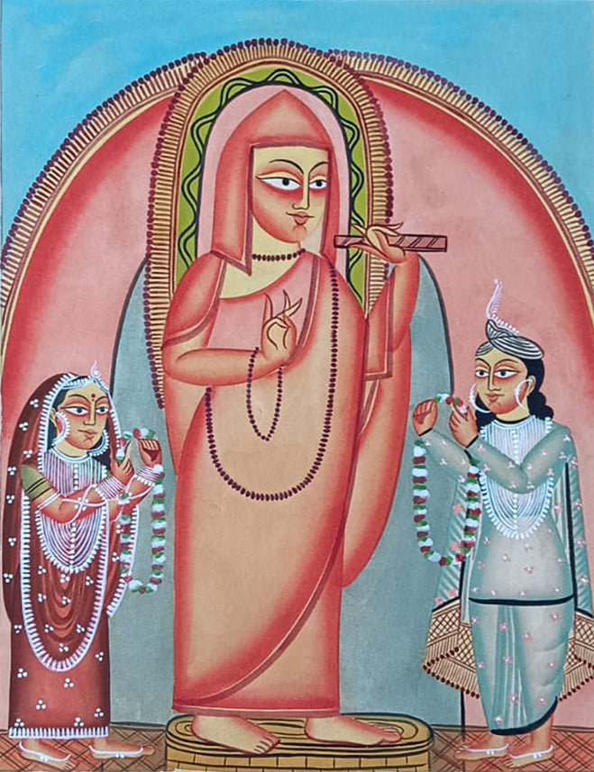 Buy Lord Buddha with Devotees in Kalighat by Hasir Chitrakar
