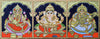 Buy Lord Ganesha, Goddess Lakshmi and Goddess Saraswati: The Auspicious Trinity in Tanjore Art by Sanjay Tandekar