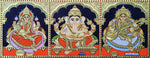 Buy Lord Ganesha, Goddess Lakshmi and Goddess Saraswati: The Auspicious Trinity in Tanjore Art by Sanjay Tandekar