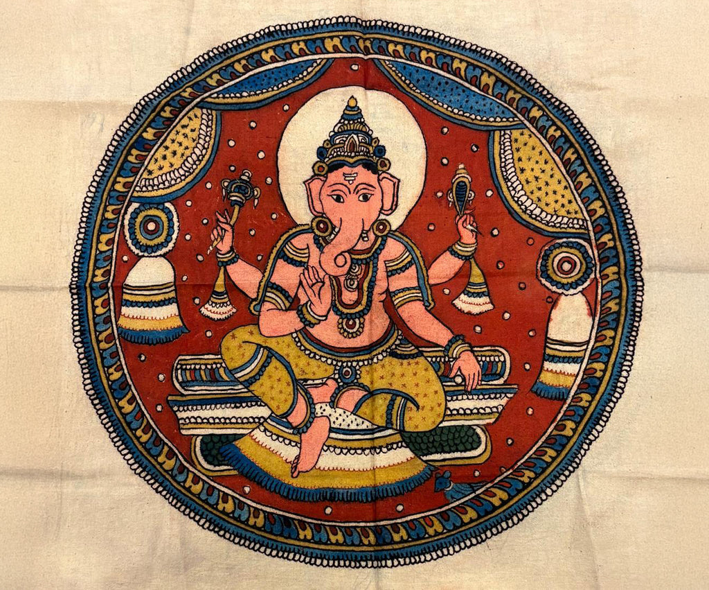 Lord Ganesha: The Lord of Wisdom in Kalamkari by Siva Reddy Thumbnail