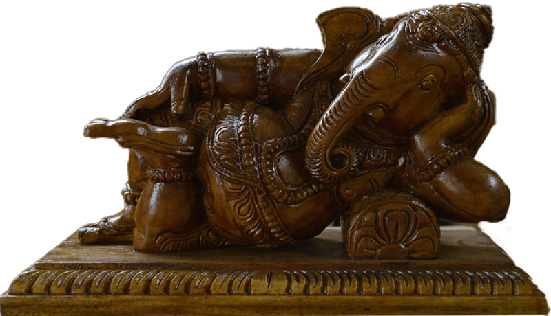 Buy Lord Ganesha: The Wise Remover of Obstacles in Wood Carving by Shrinivasan