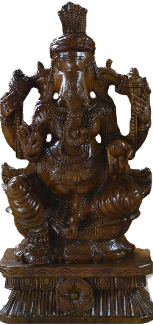 Buy Lord Ganesha: The beloved God of Wsidom in Wood Carving by Shrinivasan