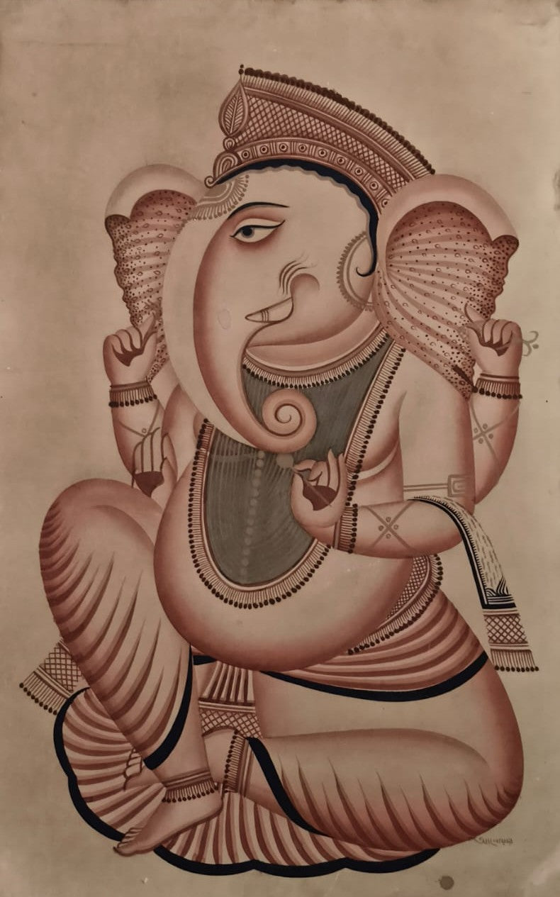 Lord Ganesha in Kalighat by Anwar Chitrakar Thumbnail