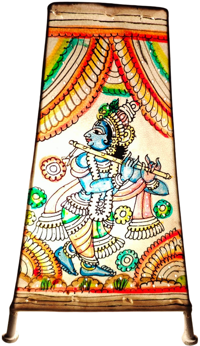 Lord Krishna Lampshade in Tholu Bommalata by Sindhe Sriramulu Thumbnail