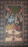 Buy Lord Krishna and Radha with Sacred Cows in Kalighat and Pattachitra Art by Sonali Chitrakar