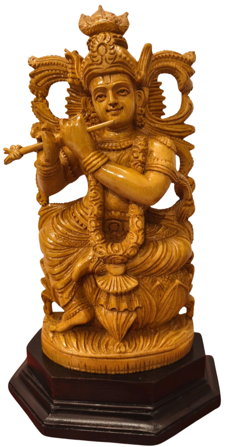 Lord Krishna in Wood Carving by Diya Handicrafts Thumbnail
