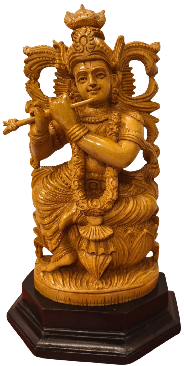 Lord Krishna in Wood Carving by Diya Handicrafts Thumbnail
