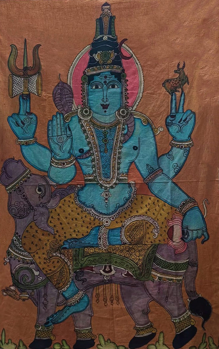 buy Lord Shiva In kalamkari by Kanukurthi Guna Sekhar Sai