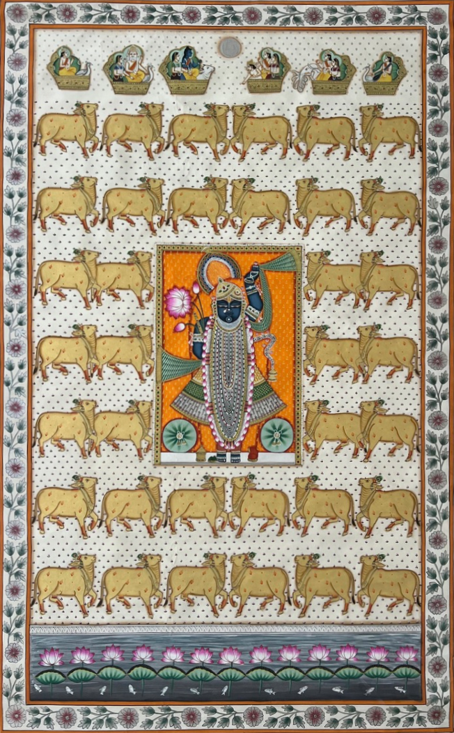 Lord Shrinathji and Cows in Pichwai by Naveen Soni Thumbnail