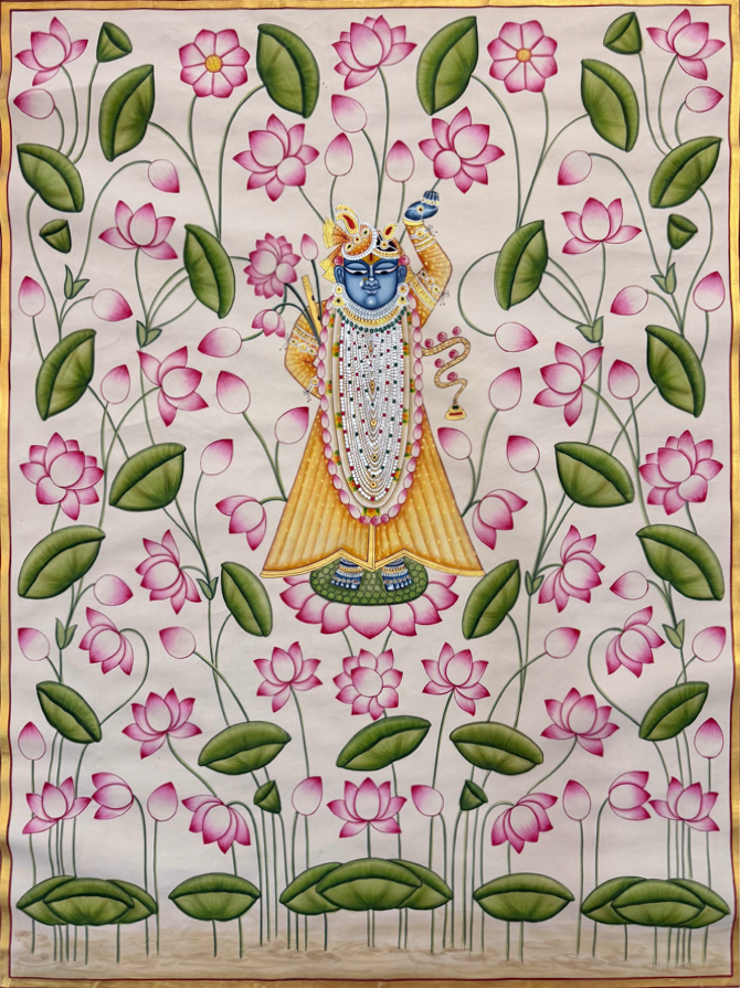 Lord Shrinathji with Kamal Talai in Pichwai by Naveen Soni Thumbnail