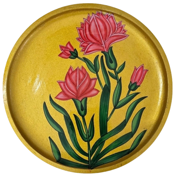 Lotus Flowers in Pichwai Plates by Dinesh Soni Thumbnail