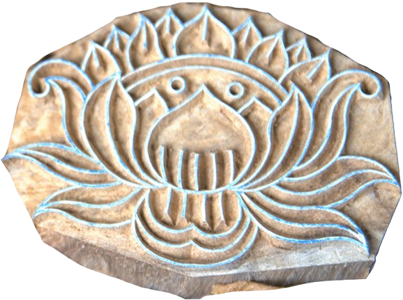 Buy Lotus in Wooden Kalamkari Blocks by K. Gangadhar